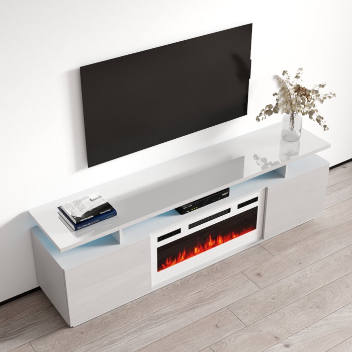 Orren Ellis Genoveva TV Stand for TVs up to 78" with Electric Fireplace